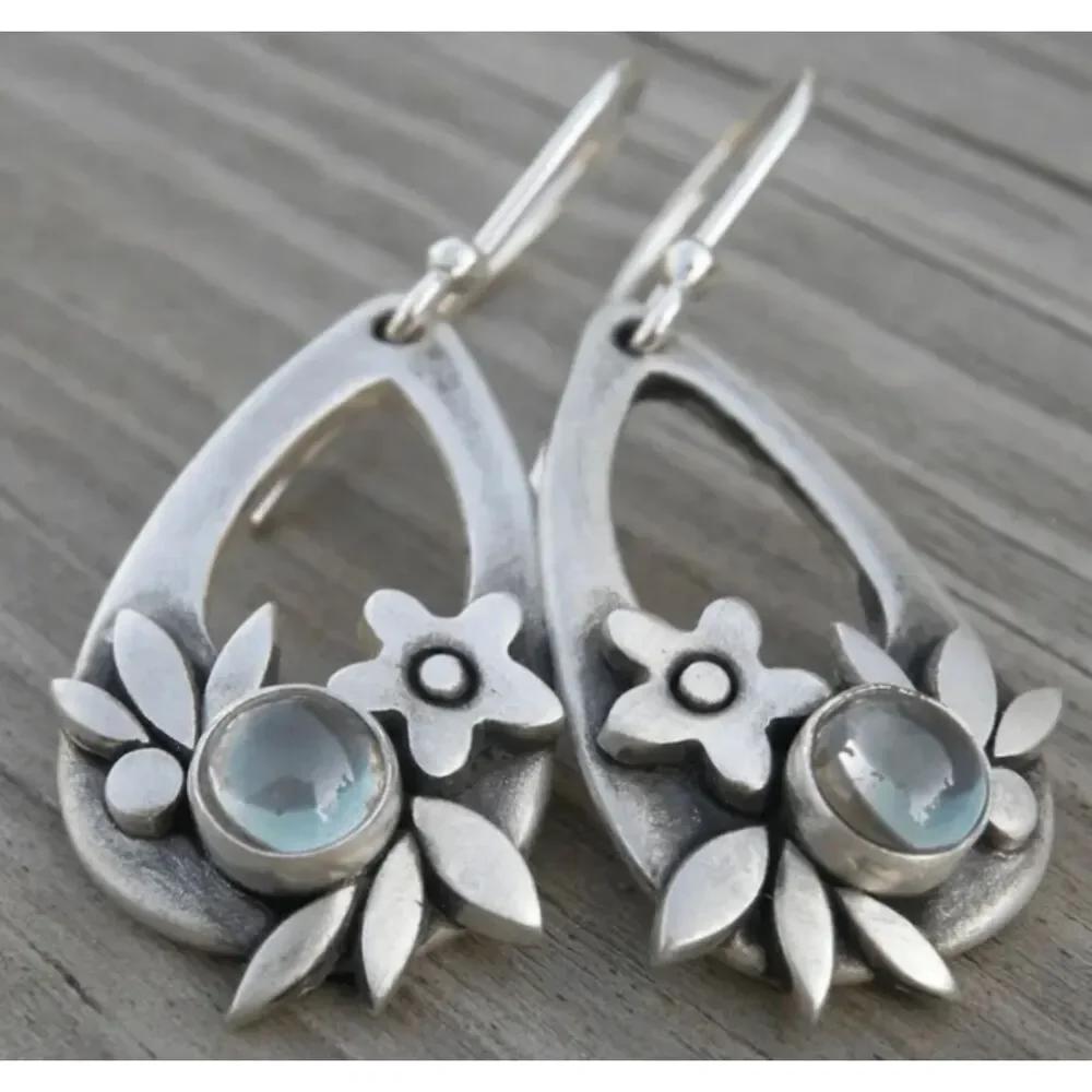 Pale Blue Resin Silver Floral 2